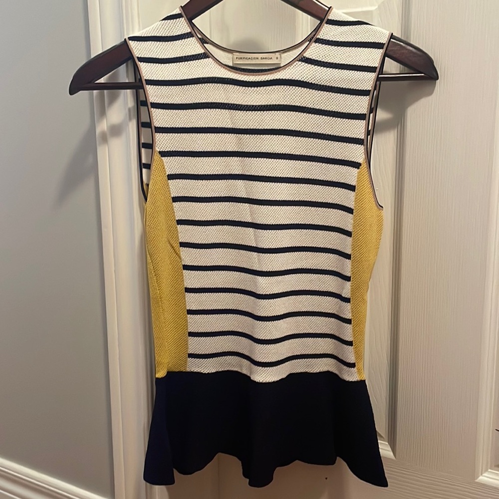 Stripe peplum top